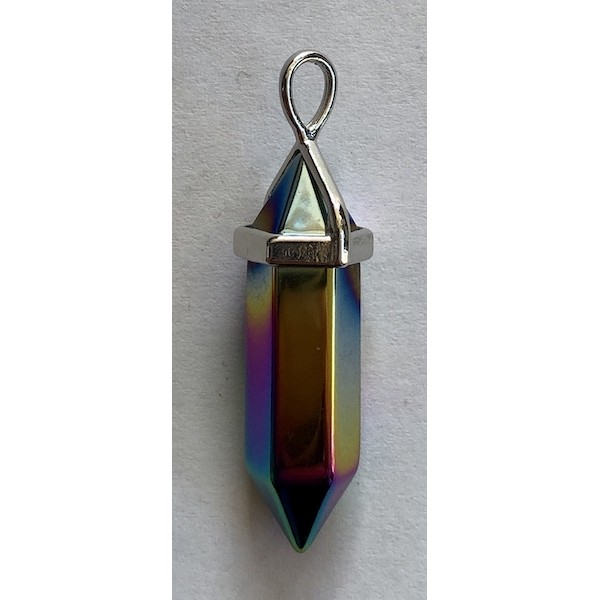 Pendant Point Hematite Rainbow Titanium